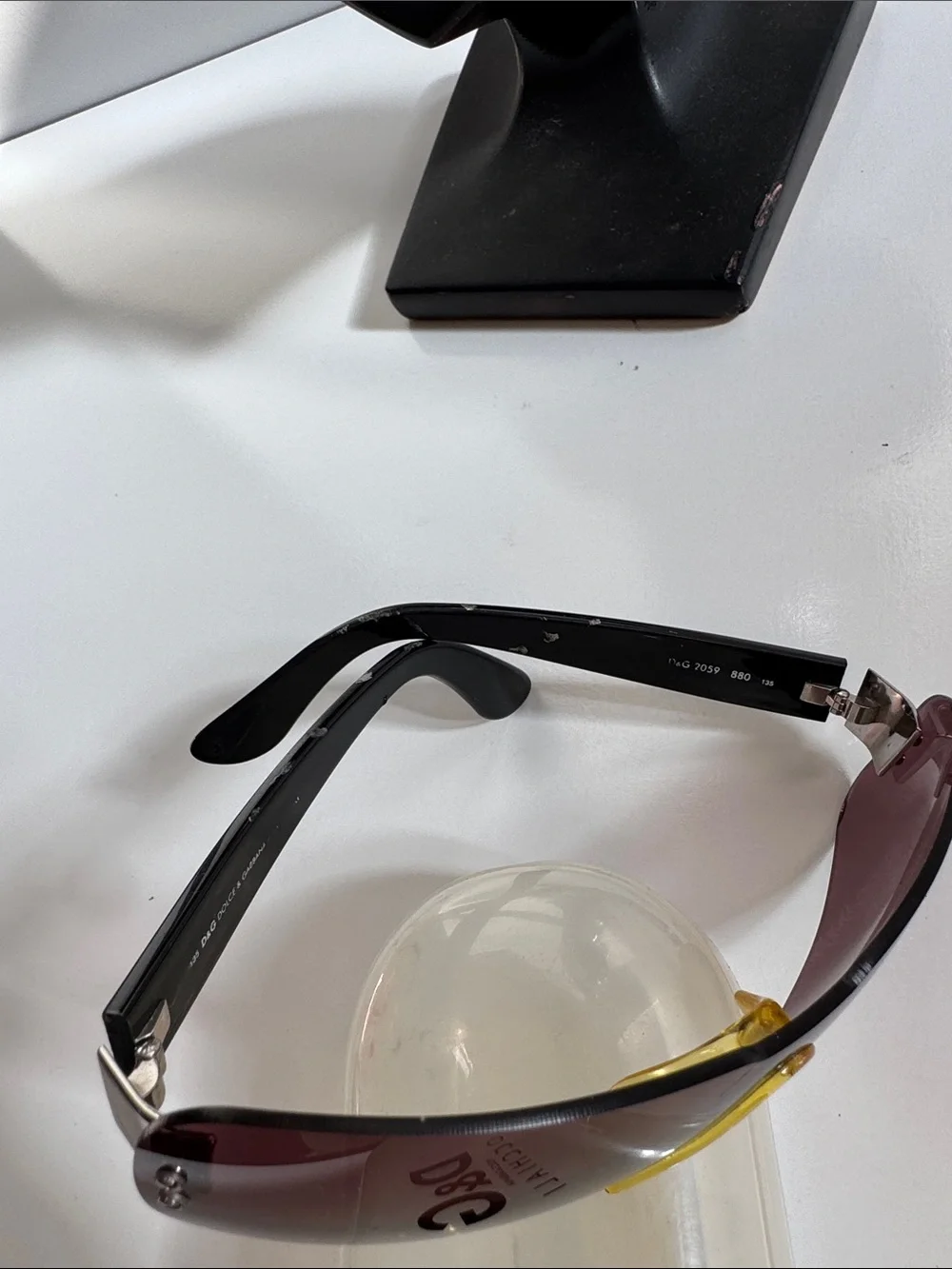 D&G Dolce & Gabbana Y2K Rimless Shield Sunglasses DD2059/S Mauve RARE